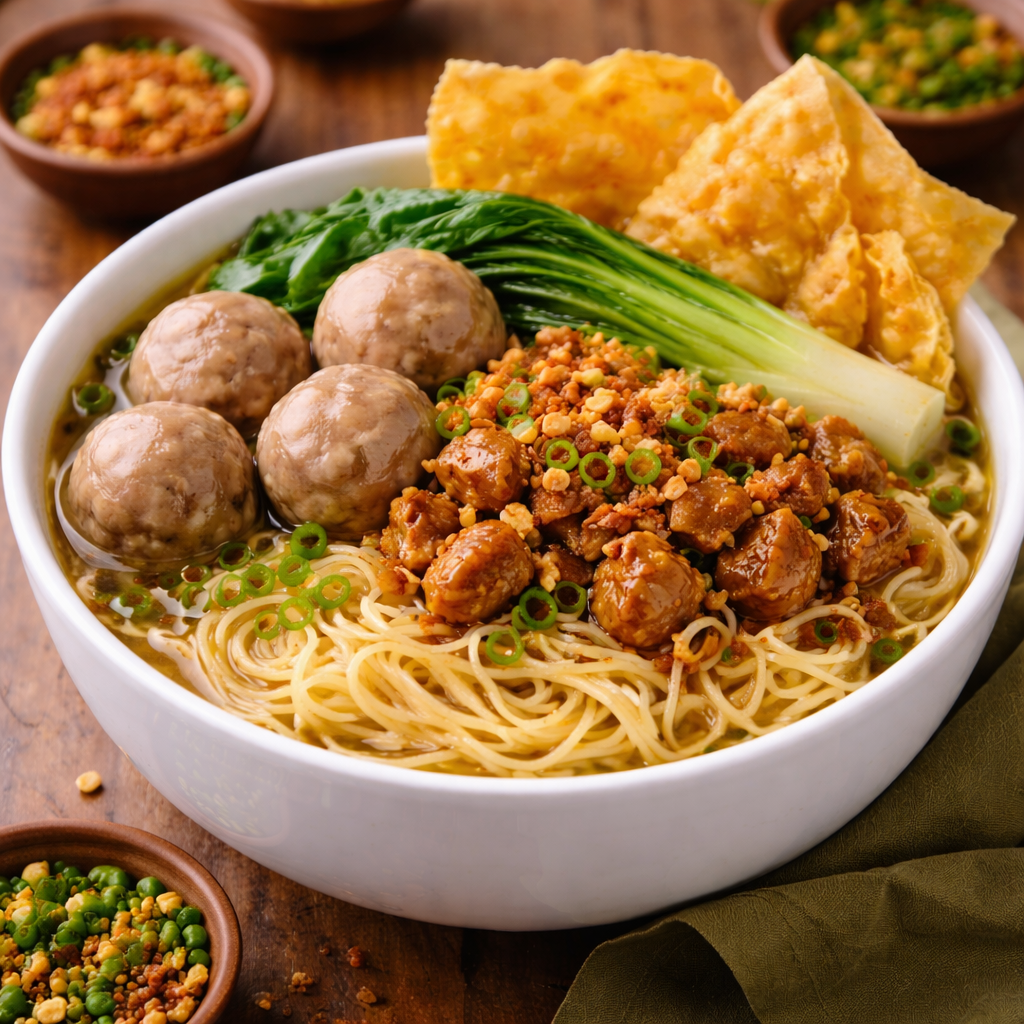 Mie ayam bakso pangsit goreng